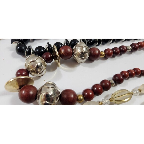 Vintage Lot Of 6 Bead Necklaces Assorted Sizes And Colors Elegant Dress - Picture 5 of 10